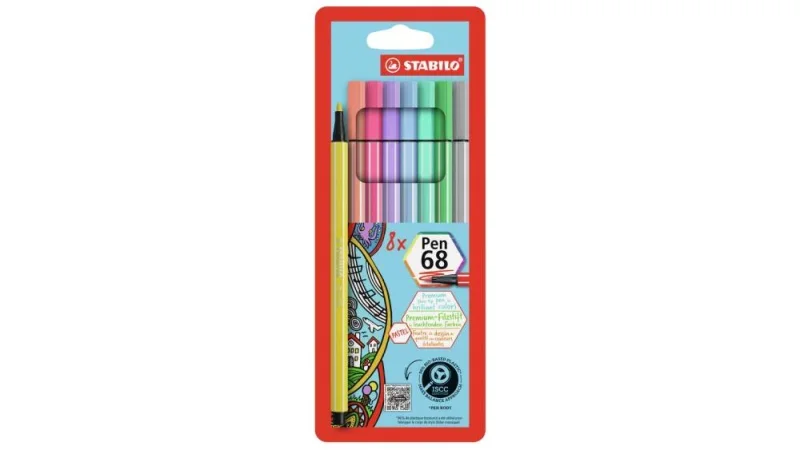 Stabilo Pen 68 PASTEL filctoll készlet 8 db-os