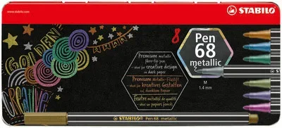 Stabilo Pen 68 metallic 8 db-os fémdobozos készlet