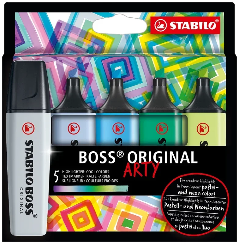 Stabilo Boss Original ARTY 5 db-os szövegkiemelő készlet, hideg színek