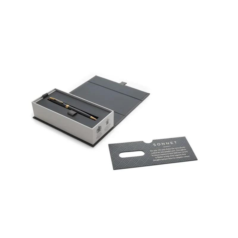 Parker royal sonnet golyóstoll fekete, arany klipsz 1931497