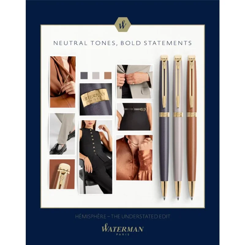 WATERMAN HEMISPHERE UNDERSTATED EDITION Golyóstoll LÁVA FEKETE, Arany klipsz