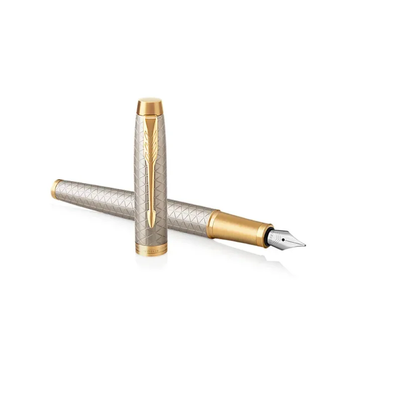 Parker royal im premium töltőtoll warm szürke cizellált, arany klipsz 1931684