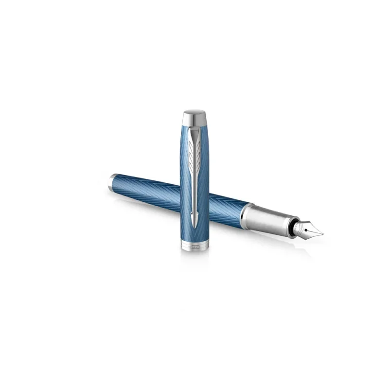 Parker royal im premium töltőtoll kékes-szürke cizellált, ezüst klipsz 2143651