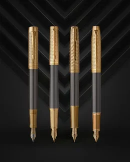 Parker royal im premium pioneer arrow töltőtoll szürke cizellált, arany klipsz 2200956