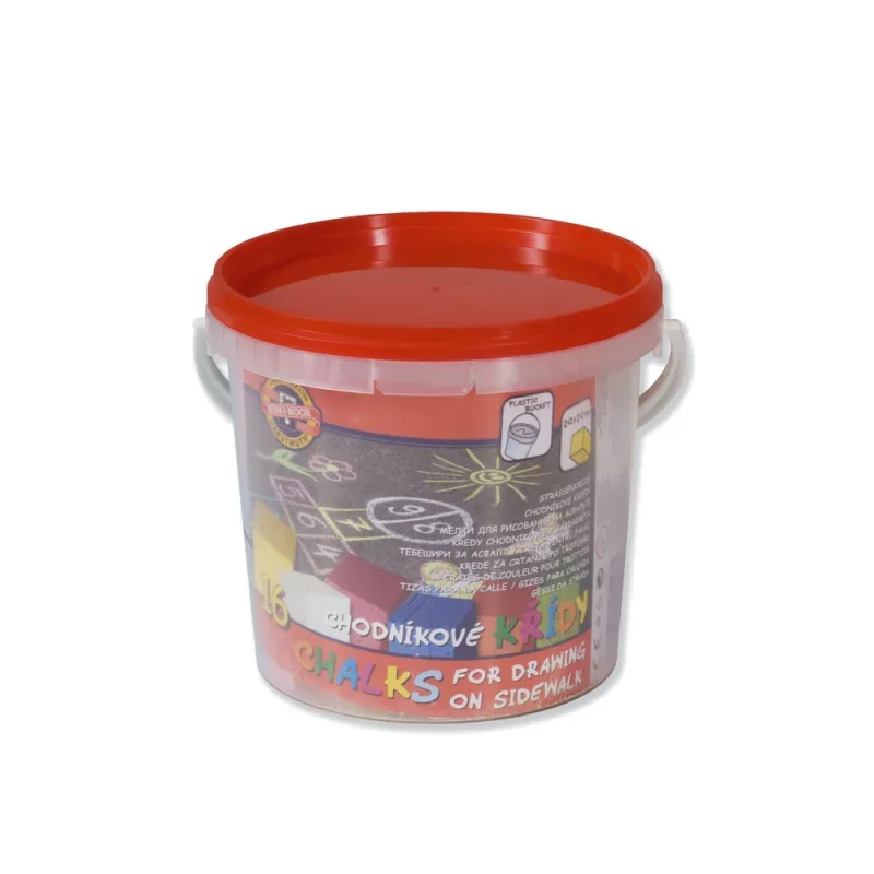 Koh-i-noor 112516 színes járdakréta/16 műanyag vödörben