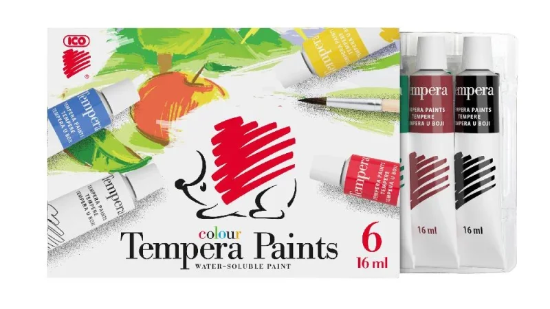 ICO Süni tempera 6db tubusos színes 16ml