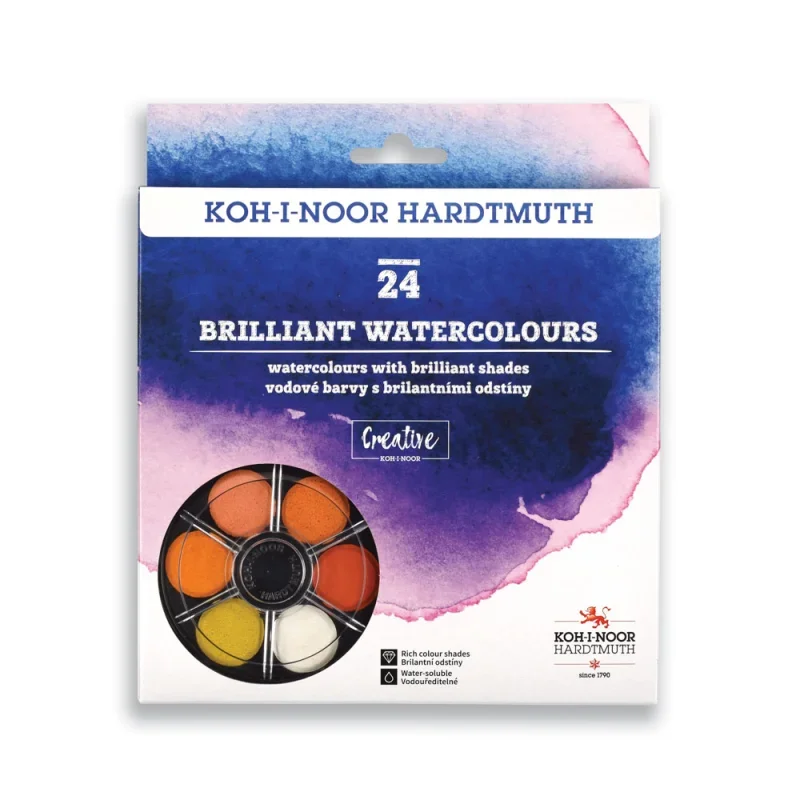 Koh-i-noor 174507 vízfesték/24 kerek 22.5mm brillant aquarell