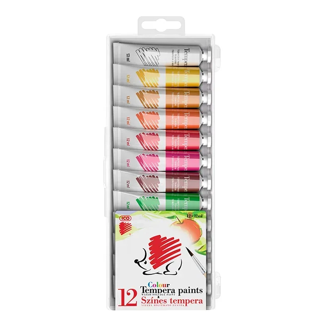 Ico süni tempera/12 tubusos színes 12 ml/tubus