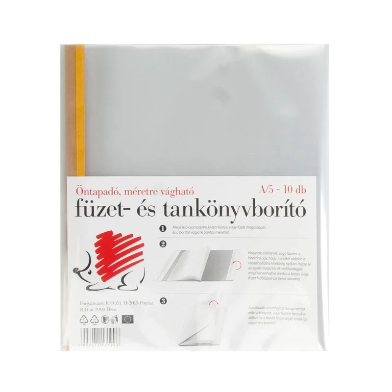 Ico süni füzet- és tankönyvborító öntapadós 10db a/5