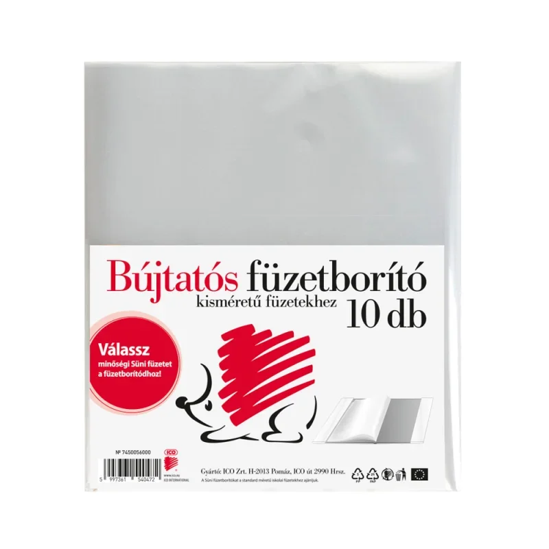 Ico süni füzetborító bújtatós 10db a/5