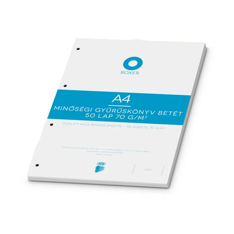 Boxer gyűrűskönyv betét sima a/4