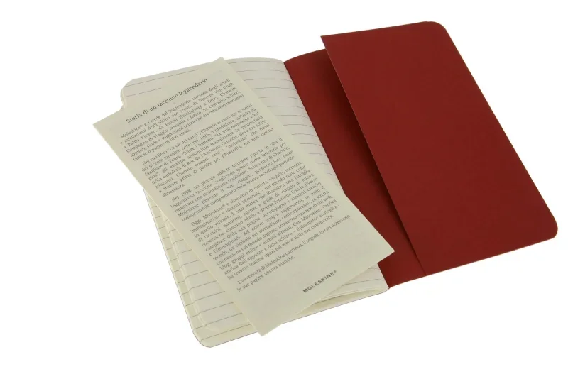 Moleskine Jegyzetfüzet Cahier (3db) CH111 Piros (P) Vonalas