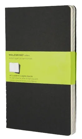 Moleskine jegyzetfüzet cahier 3db qp318 fekete 