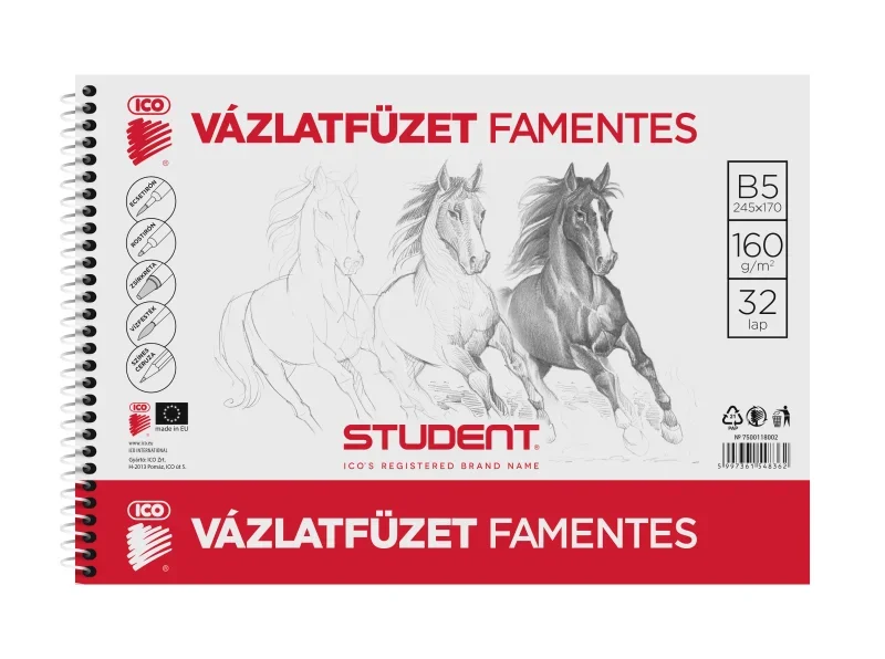 Student vázlatfüzet famentes 32 lap b/5