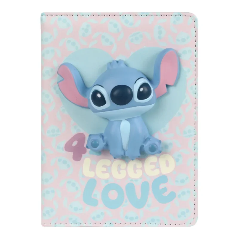 Emlékkönyv 3D B6 96lapos vonalas, kockás, sima Disney Pastel Stitch Love
