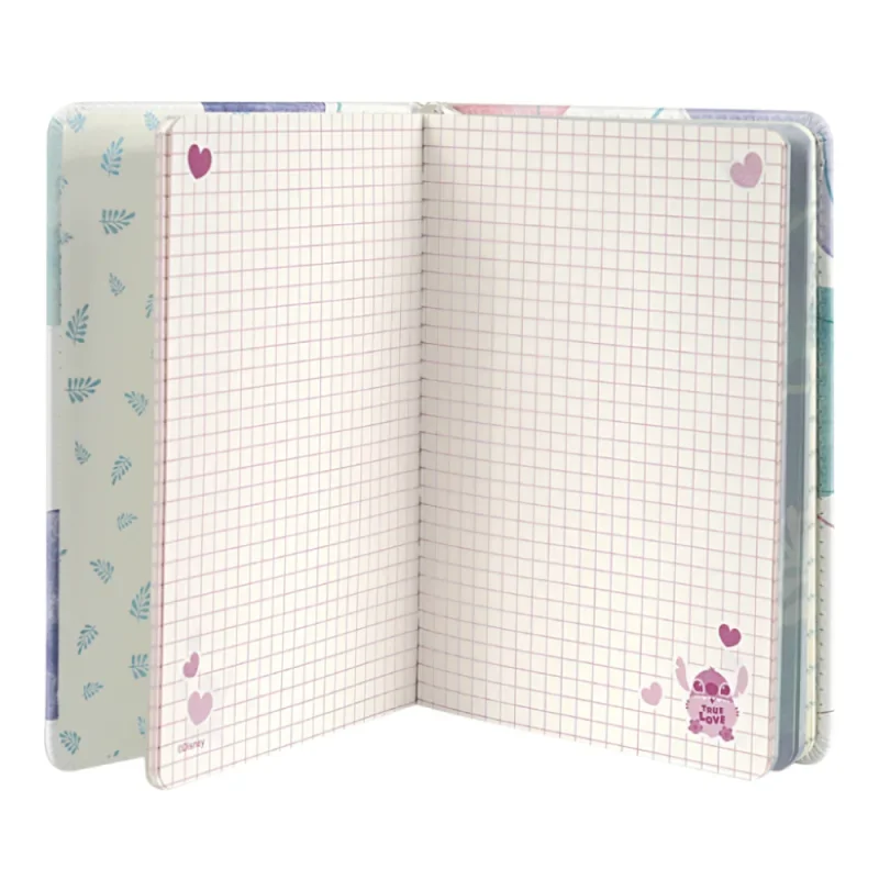 Emlékkönyv 3D B6 96lapos vonalas, kockás, sima Disney Pastel Stitch Love