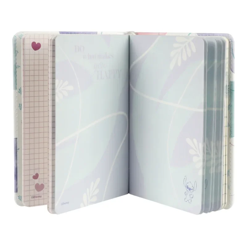 Emlékkönyv 3D B6 96lapos vonalas, kockás, sima Disney Pastel Stitch Love