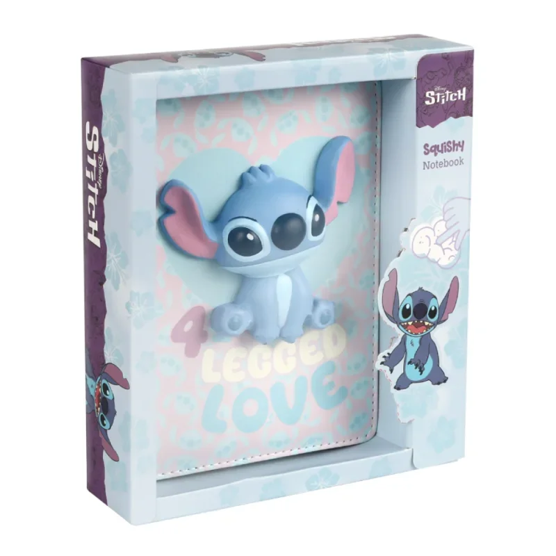 Emlékkönyv 3D B6 96lapos vonalas, kockás, sima Disney Pastel Stitch Love