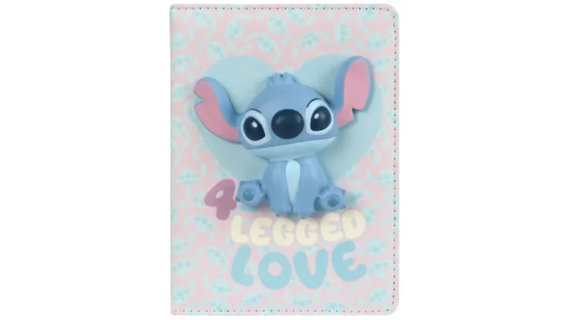 Emlékkönyv 3D B6 96lapos vonalas, kockás, sima Disney Pastel Stitch Love