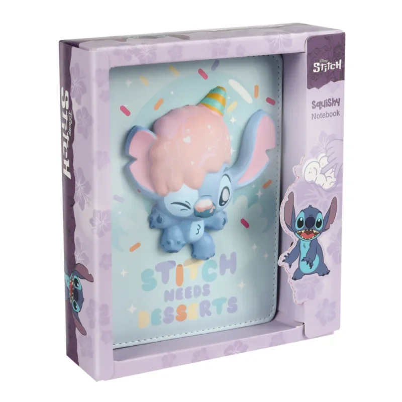 Emlékkönyv 3D B6 96lapos vonalas, kockás, sima Disney Pastel Stitch Desserts
