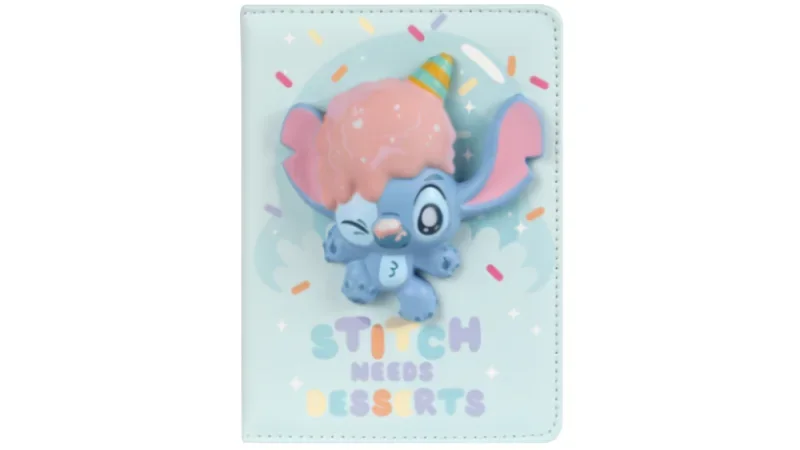 Emlékkönyv 3D B6 96lapos vonalas, kockás, sima Disney Pastel Stitch Desserts