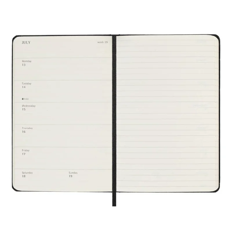 MOLESKINE Határidőnapló 2025/26 18 hónap, heti, kemény borítású, fekete (P)