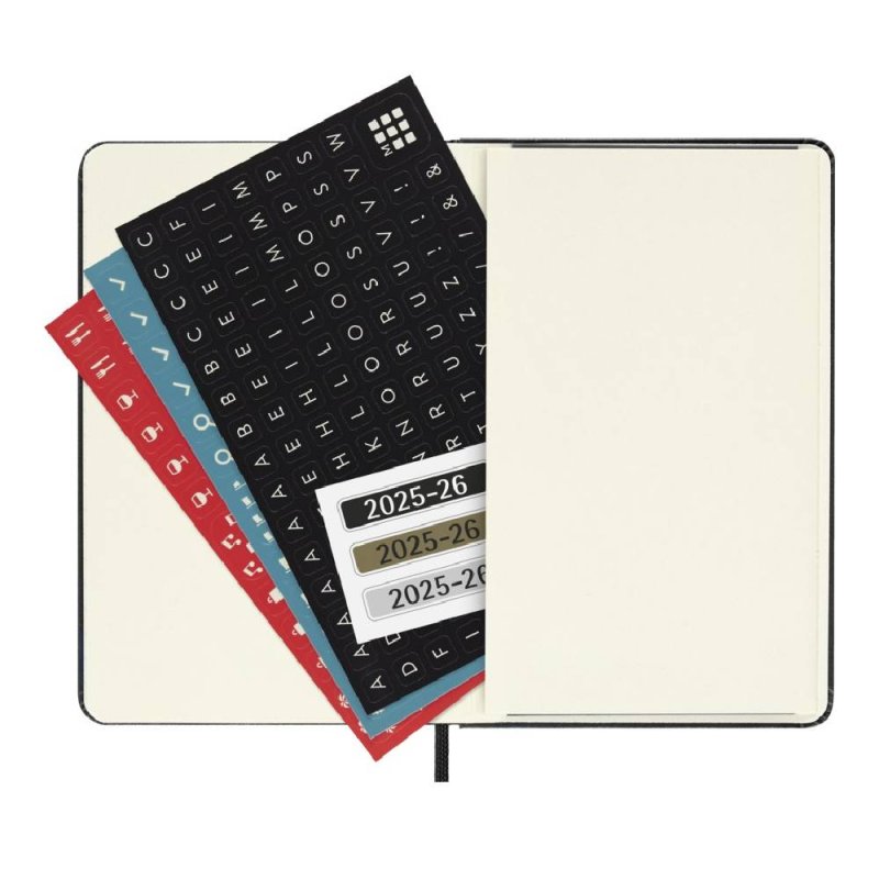 MOLESKINE Határidőnapló 2025/26 18 hónap, heti, kemény borítású, fekete (P)