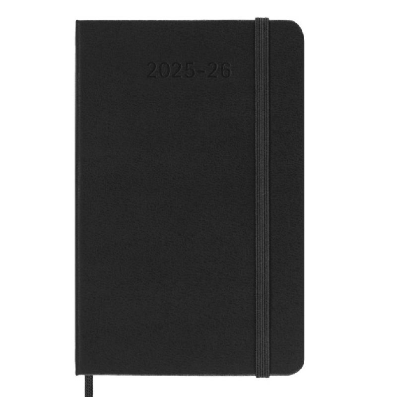 MOLESKINE Határidőnapló 2025/26 18 hónap, heti, kemény borítású, fekete (P)