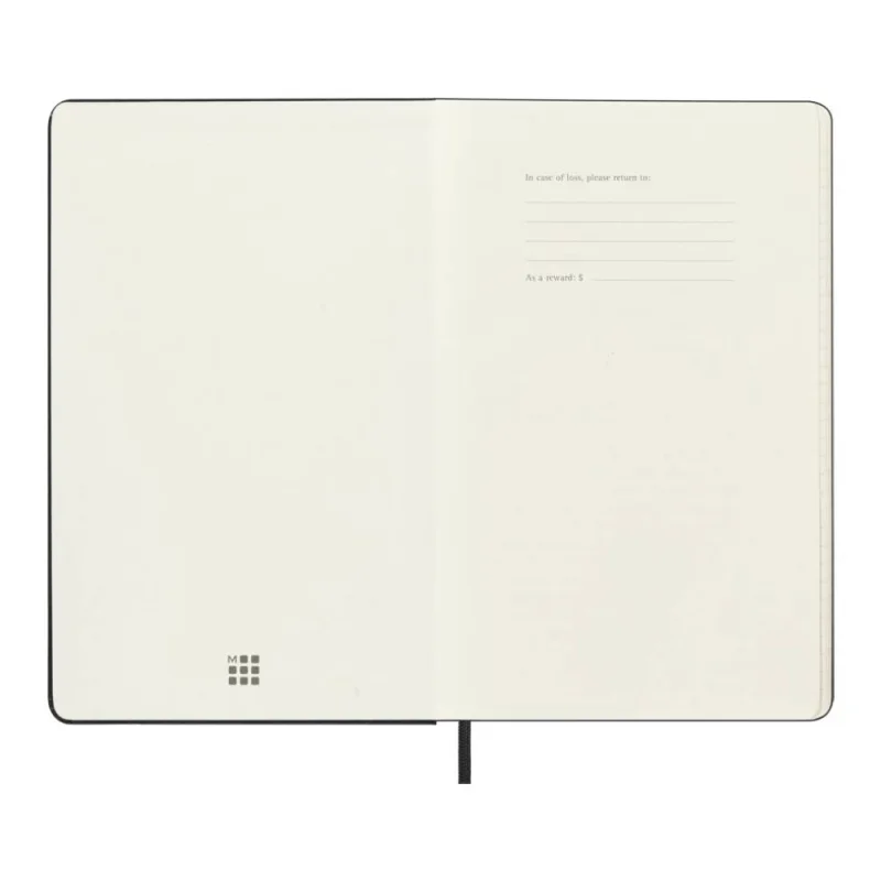 MOLESKINE Határidőnapló 2025/26 18 hónap, heti, kemény borítású, fekete (L).