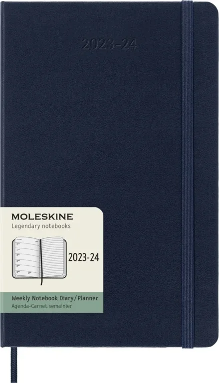 MOLESKINE Határidőnapló 2025/26 18 hónap, heti, kemény borítású, zafír kék (L)