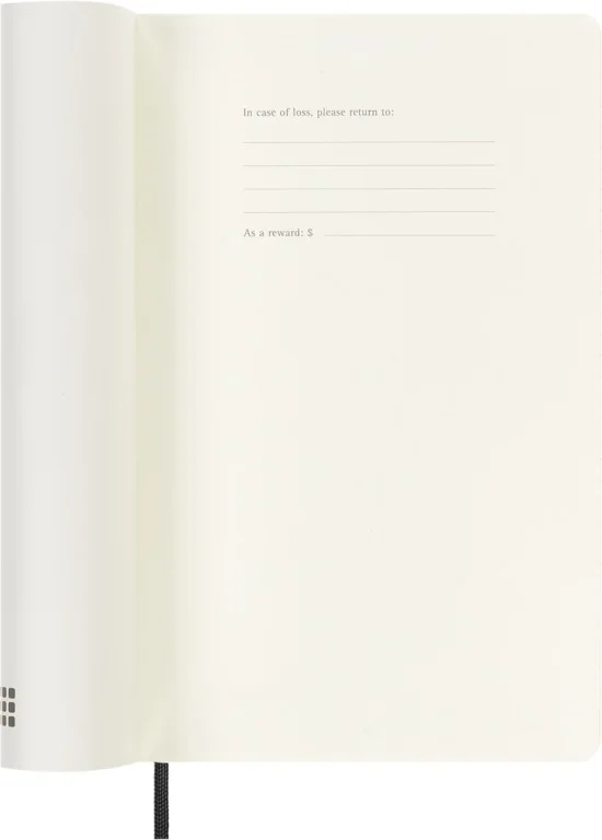 MOLESKINE Határidőnapló 2025/26 18 hónap, heti, puha borítású, fekete (L)