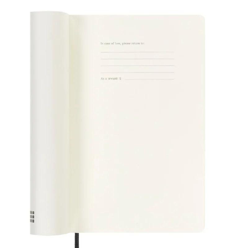 MOLESKINE Határidőnapló 2025/26 18 hónap, heti, puha borítású, fekete (L)