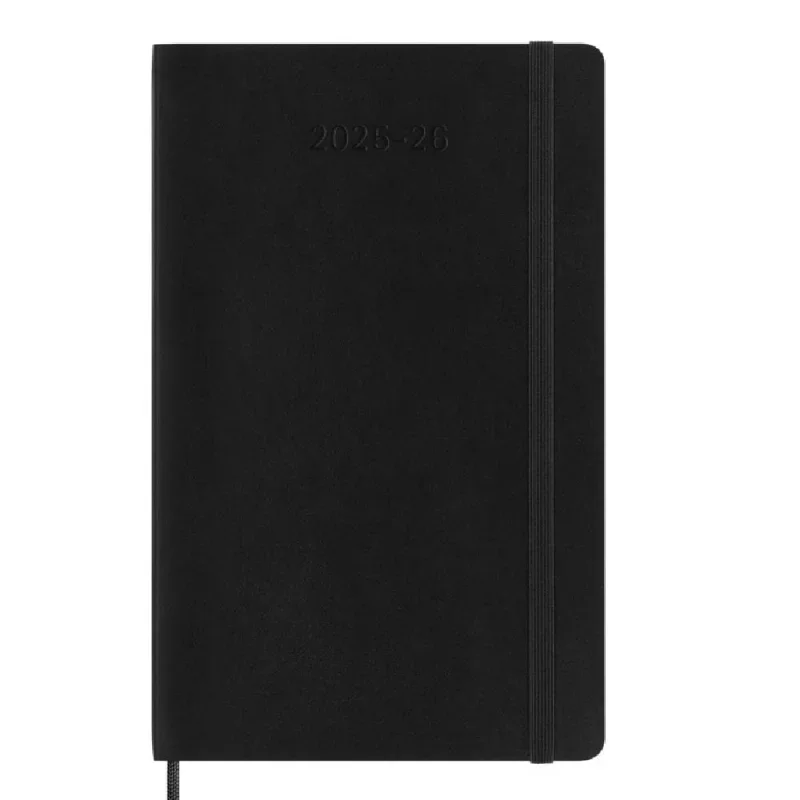 MOLESKINE Határidőnapló 2025/26 18 hónap, heti, puha borítású, fekete (L)