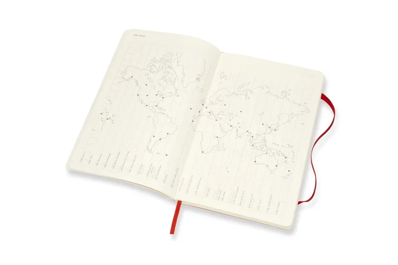 MOLESKINE Határidőnapló 2025/26 18 hónap, heti, puha borítású, skarlát piros (L)