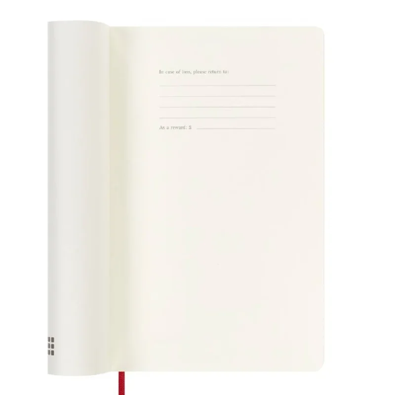 MOLESKINE Határidőnapló 2025/26 18 hónap, heti, puha borítású, skarlát piros (L)