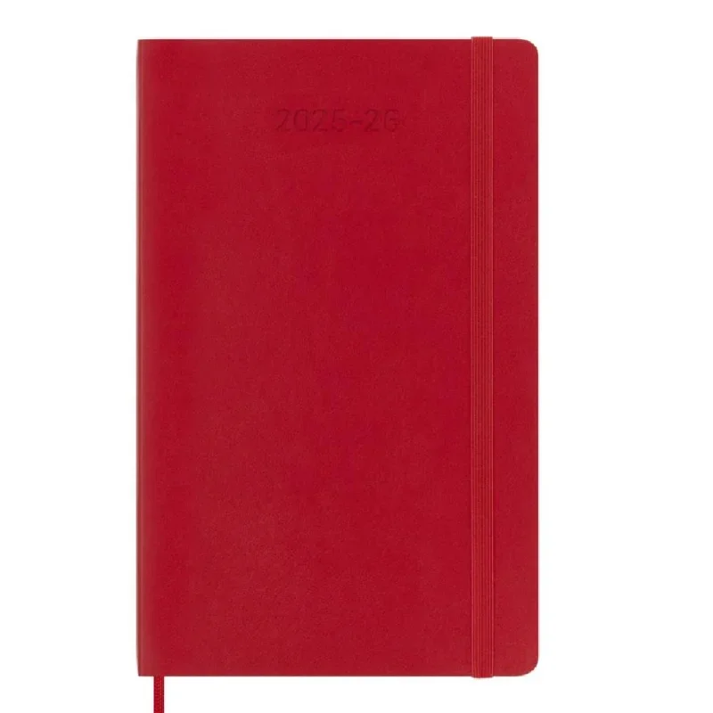 MOLESKINE Határidőnapló 2025/26 18 hónap, heti, puha borítású, skarlát piros (L)
