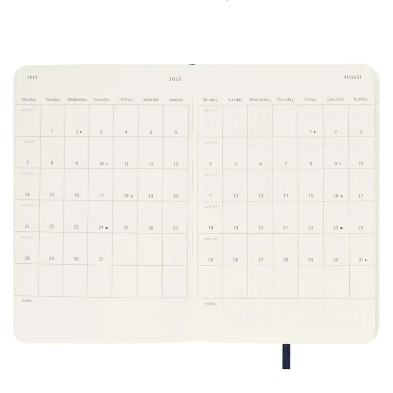 MOLESKINE Határidőnapló 2026 12 hónap, Napi, puha borító, ZAFÍR KÉK (P)