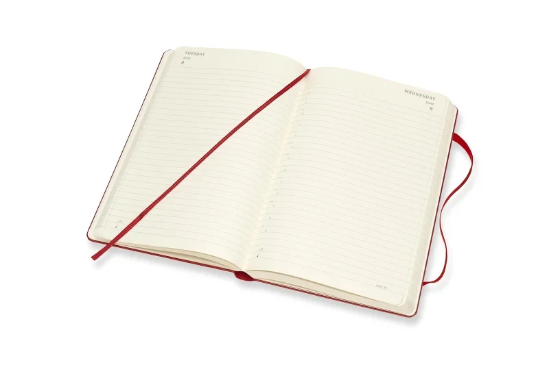 MOLESKINE Határidőnapló 2026 12 hónap, Napi, kemény borító, PIROS (L)