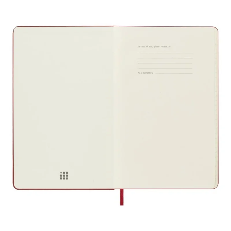 MOLESKINE Határidőnapló 2026 12 hónap, Napi, kemény borító, PIROS (L)