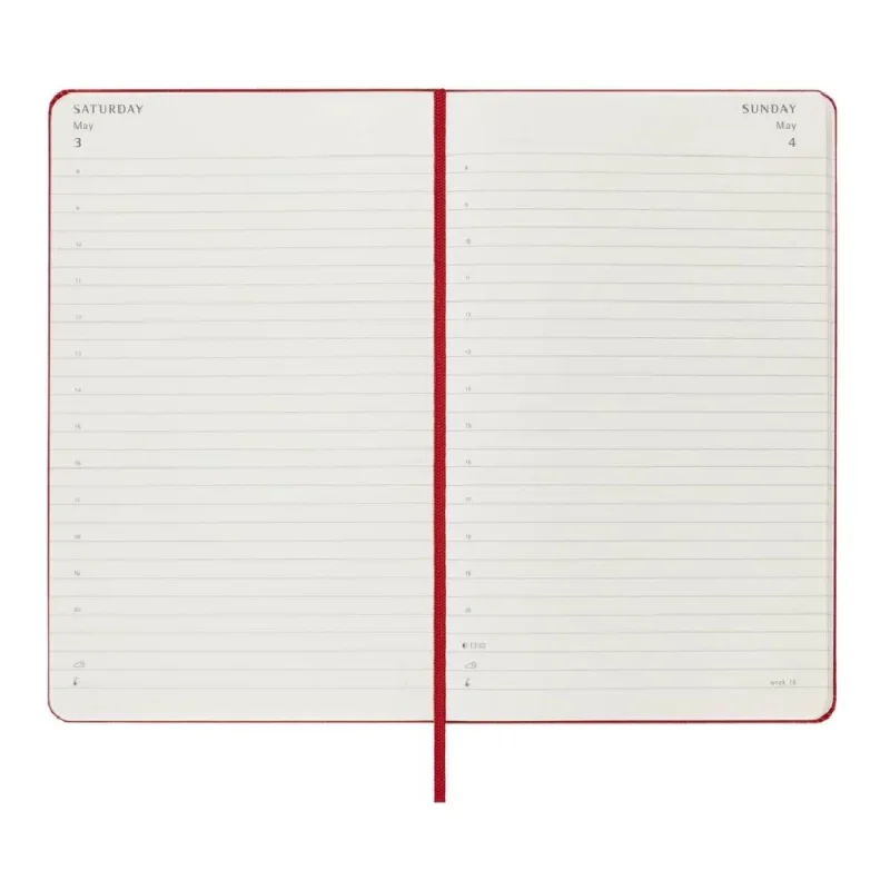 MOLESKINE Határidőnapló 2026 12 hónap, Napi, kemény borító, PIROS (L)