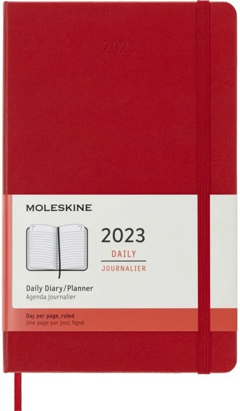 MOLESKINE Határidőnapló 2026 12 hónap, Napi, kemény borító, PIROS (L)