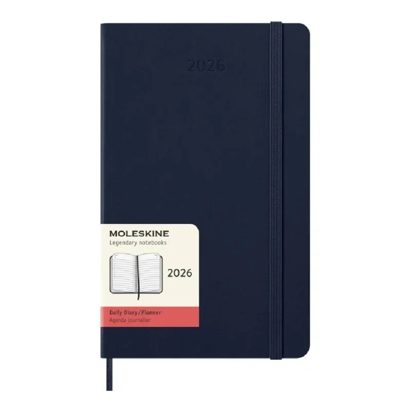 MOLESKINE Határidőnapló 2026 12 hónap, Napi, kemény borító, ZAFÍR KÉK (L)
