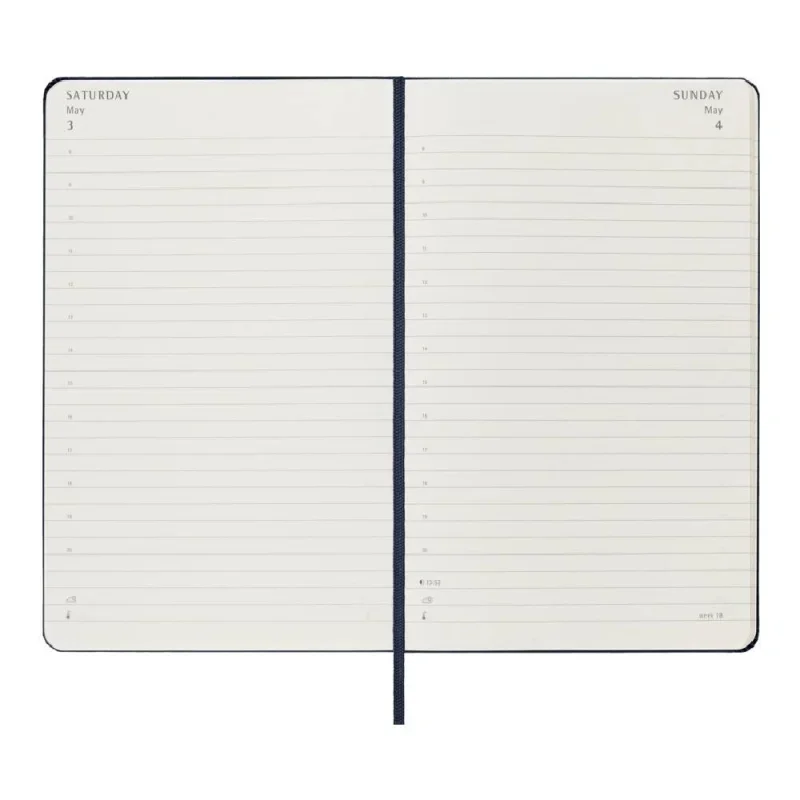 MOLESKINE Határidőnapló 2026 12 hónap, Napi, kemény borító, ZAFÍR KÉK (L)