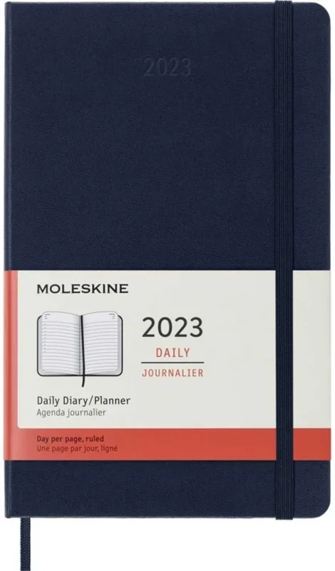 MOLESKINE Határidőnapló 2026 12 hónap, Napi, kemény borító, ZAFÍR KÉK (L)