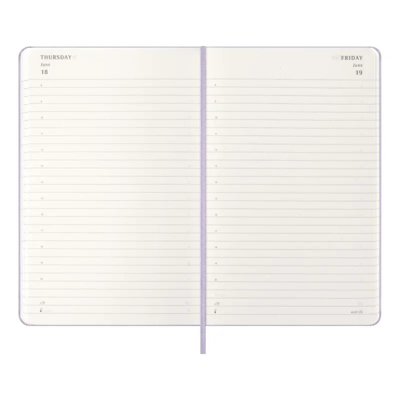 MOLESKINE Határidőnapló 2026 12 hónap, Napi, kemény borító, HALVÁNY LILA (L)