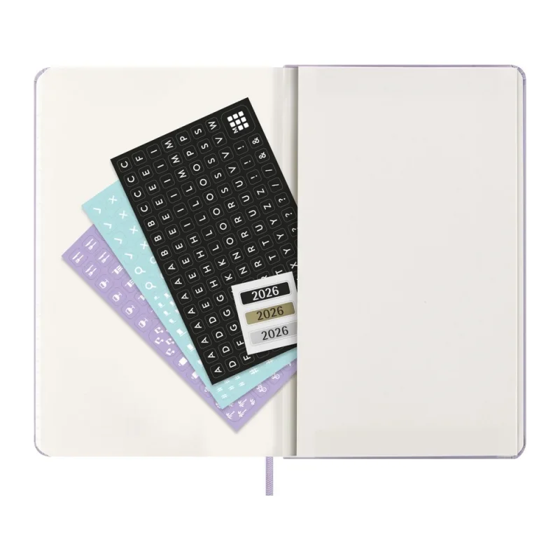 MOLESKINE Határidőnapló 2026 12 hónap, Napi, kemény borító, HALVÁNY LILA (L)