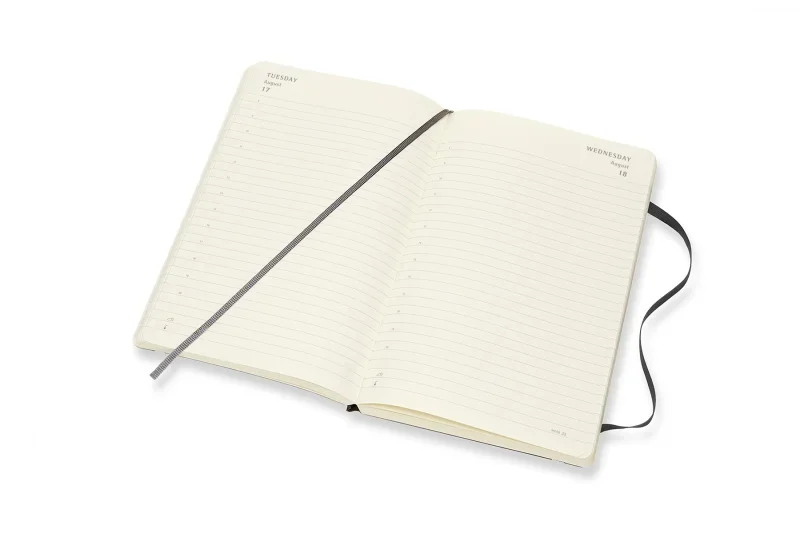 MOLESKINE Határidőnapló 2026 12 hónap, Napi, puha borító, FEKETE (L)