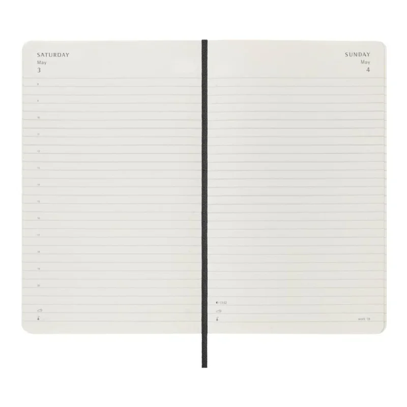 MOLESKINE Határidőnapló 2026 12 hónap, Napi, puha borító, FEKETE (L)