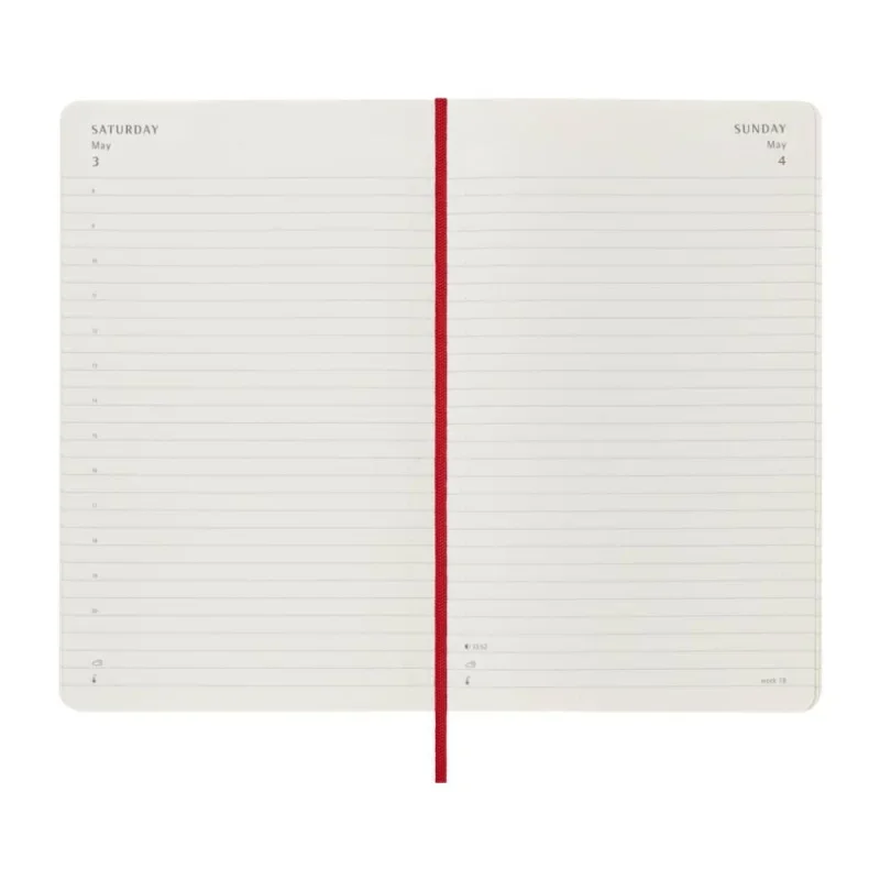 MOLESKINE Határidőnapló 2026 12 hónap, Napi, puha borító, PIROS (L)