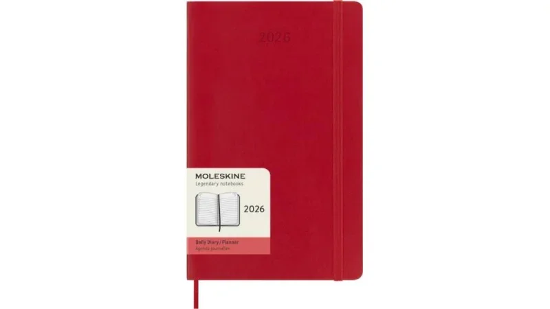 MOLESKINE Határidőnapló 2026 12 hónap, Napi, puha borító, PIROS (L)